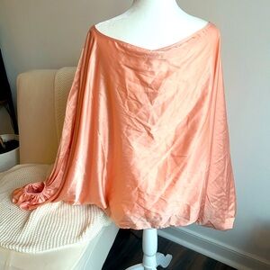 NWT peach cape long sleeve silky shirt